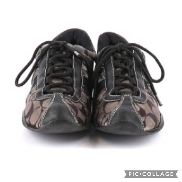 Coach Y2K ‘Kirby’ Monogram Satin & Leather Sneakers - Picture 2 of 2
